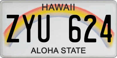 HI license plate ZYU624