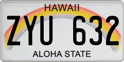 HI license plate ZYU632