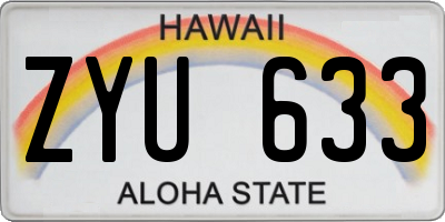 HI license plate ZYU633