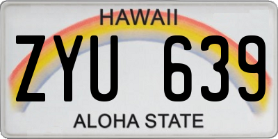 HI license plate ZYU639