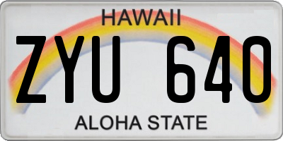 HI license plate ZYU640