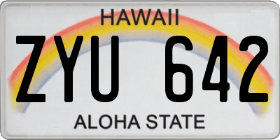 HI license plate ZYU642