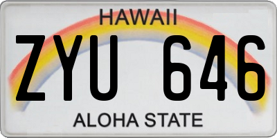 HI license plate ZYU646