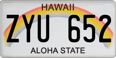 HI license plate ZYU652