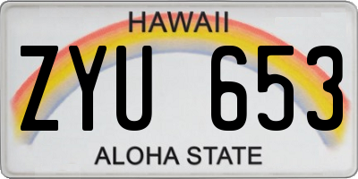 HI license plate ZYU653