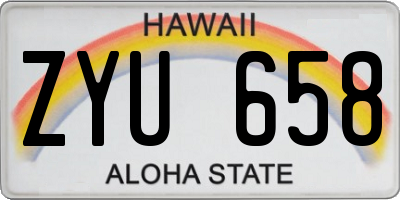 HI license plate ZYU658