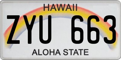 HI license plate ZYU663