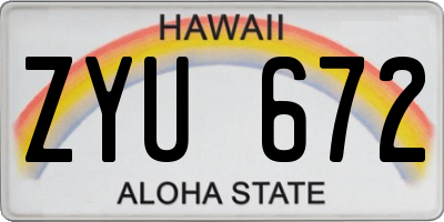 HI license plate ZYU672