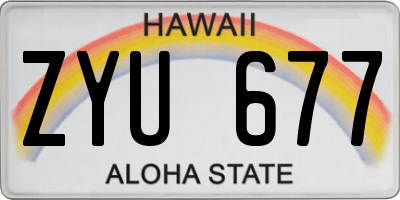 HI license plate ZYU677