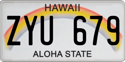 HI license plate ZYU679