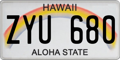 HI license plate ZYU680