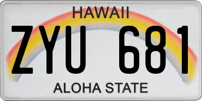 HI license plate ZYU681