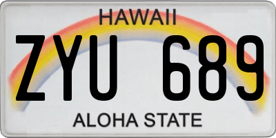 HI license plate ZYU689