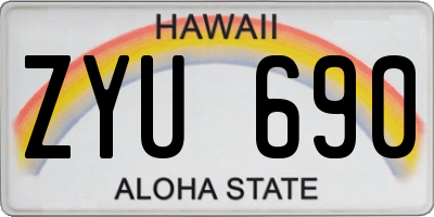 HI license plate ZYU690