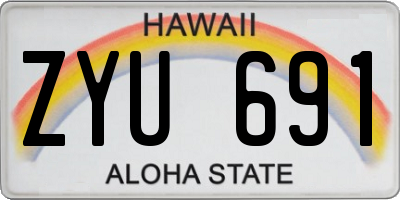 HI license plate ZYU691