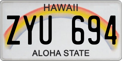 HI license plate ZYU694