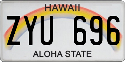 HI license plate ZYU696