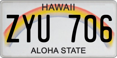 HI license plate ZYU706