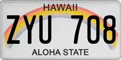 HI license plate ZYU708