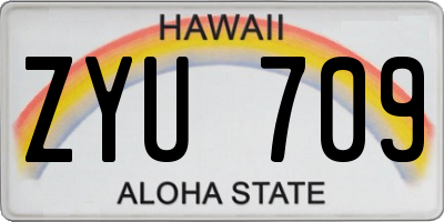 HI license plate ZYU709