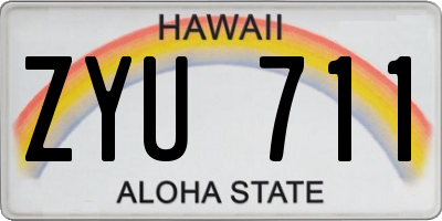 HI license plate ZYU711