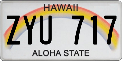 HI license plate ZYU717