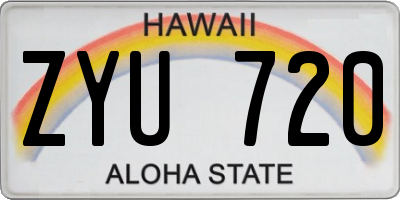 HI license plate ZYU720