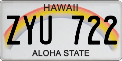 HI license plate ZYU722