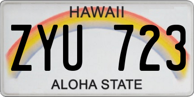HI license plate ZYU723