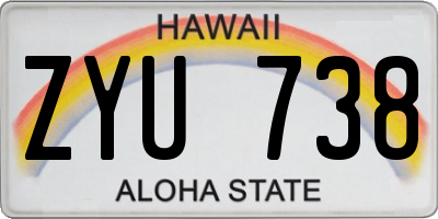 HI license plate ZYU738