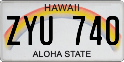HI license plate ZYU740