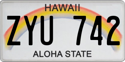 HI license plate ZYU742