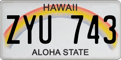 HI license plate ZYU743