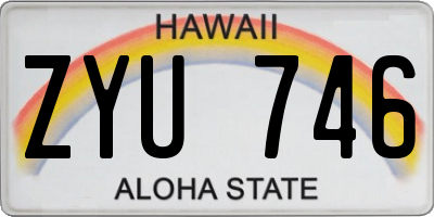 HI license plate ZYU746