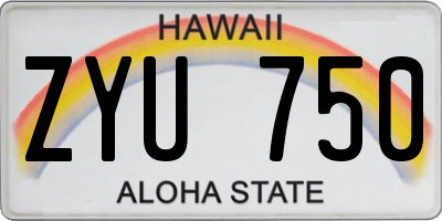 HI license plate ZYU750