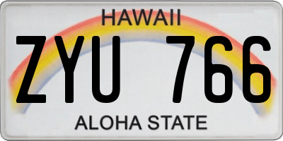 HI license plate ZYU766