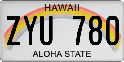 HI license plate ZYU780