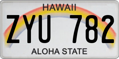 HI license plate ZYU782
