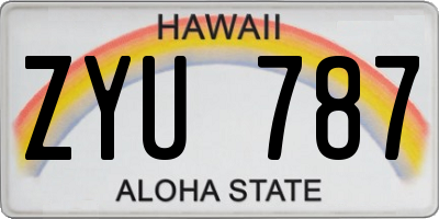 HI license plate ZYU787