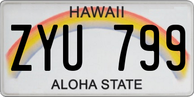 HI license plate ZYU799