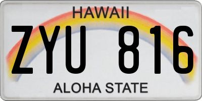 HI license plate ZYU816