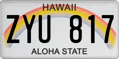 HI license plate ZYU817