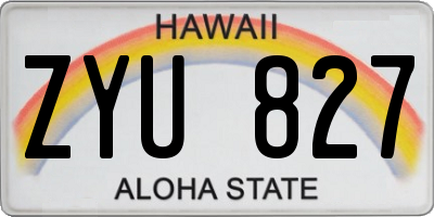 HI license plate ZYU827