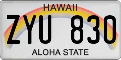 HI license plate ZYU830