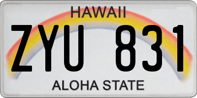 HI license plate ZYU831