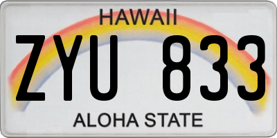 HI license plate ZYU833