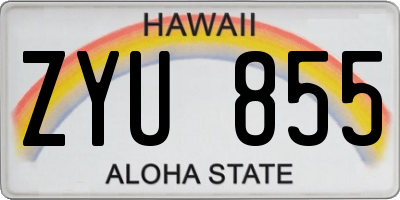 HI license plate ZYU855