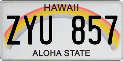 HI license plate ZYU857