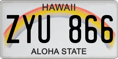HI license plate ZYU866