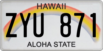 HI license plate ZYU871